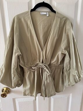 ASOS Design Women’s Drawstring Waist Jacket Top in Light Khaki